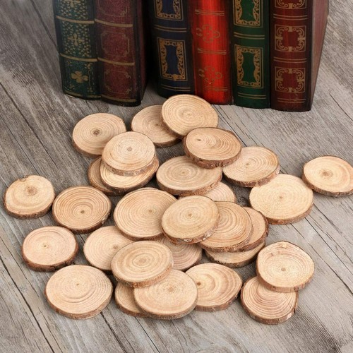 Natural wood slices round - 30×,