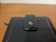 Visconti Black and Red Real Leather Purse 4.5" x 4" good condition