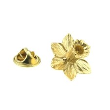 Yellow daffodil badge pin gold - badge,