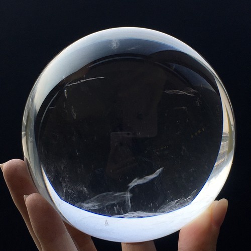 Clear quartz sphere negative - clear,