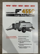 Fortschritt F 4550 Large Baling Press Baler Vintage Brochure Leaflet