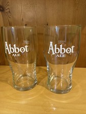 2x Abbot Ale Pint Glasses