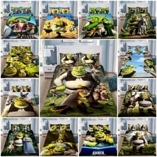 Shrek Monster 3D Duvet Cover Pillowcase Single Double King Bedding Set Gift