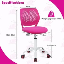 Ergonomic Study Chair Adjustable Height Kids School Desk Chair Rolling Swivel