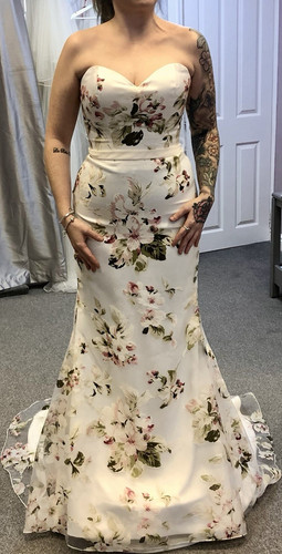 Ivory floral wedding - dress, |