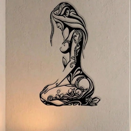 Black metal wall art - black,