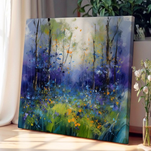 Bluebell field gestural art - field,