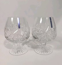 2x Edinburgh Crystal Star Of Edinburgh Large Brandy Glasses, Signed W/ Label