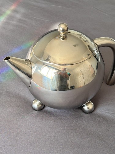 Vintage teapot silver tone - teapot,