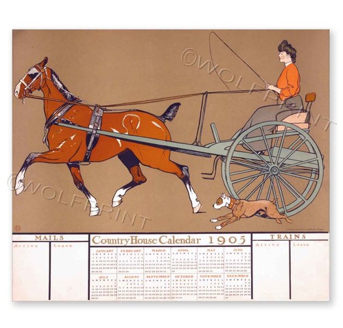 1905 country house calendar - country,