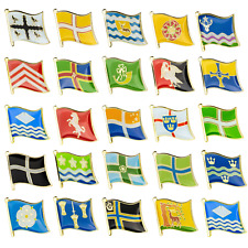 English County Regional  Flag Pin Badges | Friendship National Metal Enamel