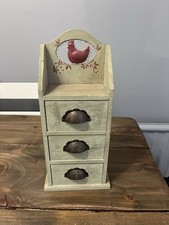 Country Kitchen Storage Drawers Set of 3 Wooden Chicken Wire