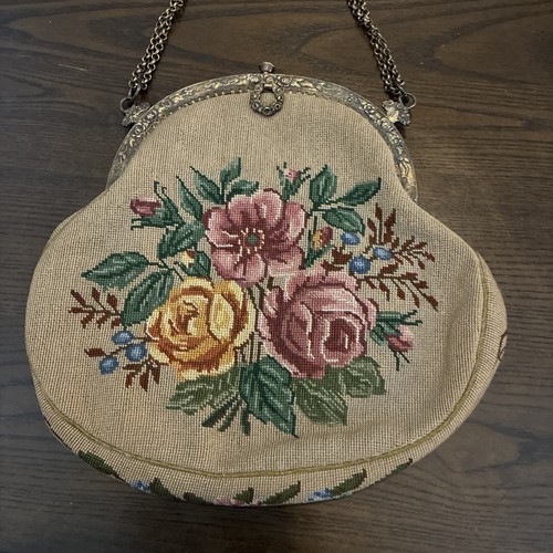 Antique needlepoint purse - antique,