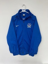 Everton FC Nike Storm Fit Hooded Rain Jacket Chang Blue Full Zip Size Large