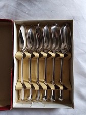 Set of 6 Vintage Silver Plated Grapefruit Spoons. SHEFFIELD