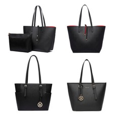 Black Ladies Faux Leather Tote