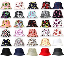 Unisex Bucket Hat Festival Sun Summer Beach Fishing Cool Rave (Choose Design)