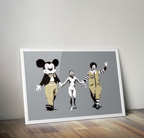 Banksy mickey ronald art - banksy,