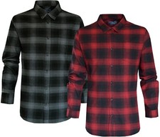 Plaid Flannel Shirt Lumberjack Yarn Dyed Check Brushed 100% Cotton with Pocket