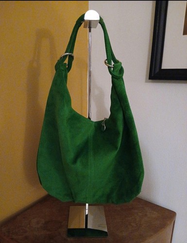 Green borse pelle suede - in,