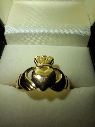 14k solid claddagh ring - 14k,