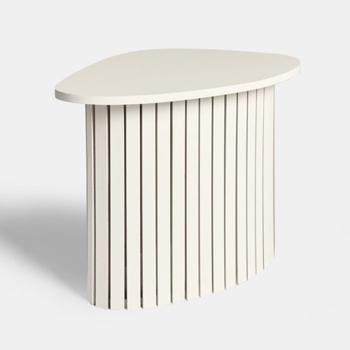 Side table ribbed wood effect - table,
