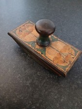 Antique Wooden Decretive Ink Desk Rocker Blotter ,VGC,  14CM LONG