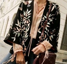 Zara Embroidered Bird Black