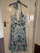 Debut Debenhams Women's Floral Halter Neck Dress UK Size 14