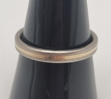 Titanium and 9ct Gold Band Ring 3mm wide Size M Wedding Ring Plain 1.1 grams