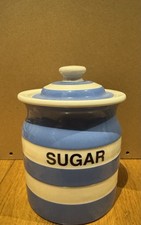 Cornishware T G Green  Sugar storage Jar with lid
