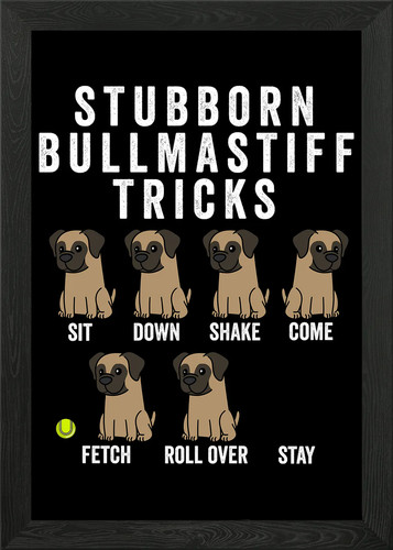 Bullmastiff tricks framed - bullmastiff, wall