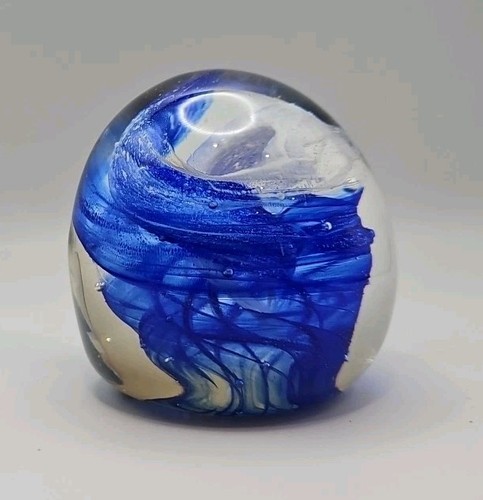 Kerry glass blue white - white, swirl
