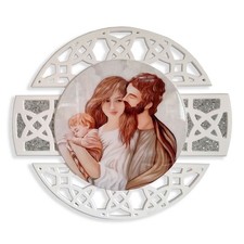 Wood And Resin Headboard 95x85 Cm Handmade Holy Family Made In Italy