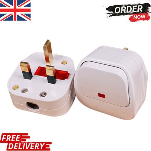 Black mains plug 13a pin - mains, 3