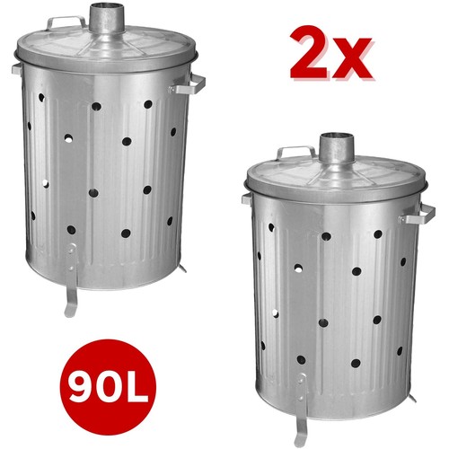90l galvanised incinerator - x,
