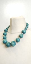 Chunky blue wooden bead - blue,