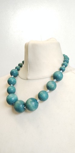 Chunky blue wooden - chunky, bead