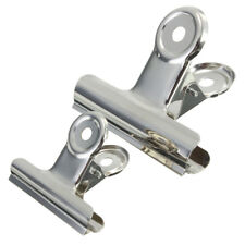 Silver Bulldog Foldback Clips Metal Paper Binder Grip 20mm 30 40 50 75 90 140mm