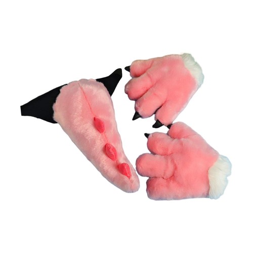 Kids dinosaur tail gloves - dinosaur, set