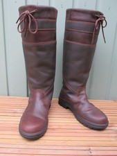 Brogini yard boots size 40 W brown leather wide calf
