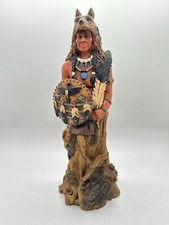 Antique Statue Indian Warrior Hunter Resin Sculpture Statue Native American