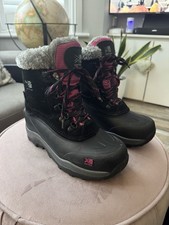 Karrimor Black Suede & Rubber Waterproof Snow Boots Uk 3 Eu 36 VGC