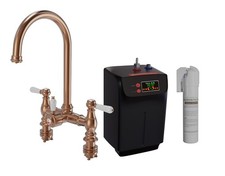 Bishop Traditional Bridge 3-in-1 Instant Hot Water Tap – Copper - Complete Kit
