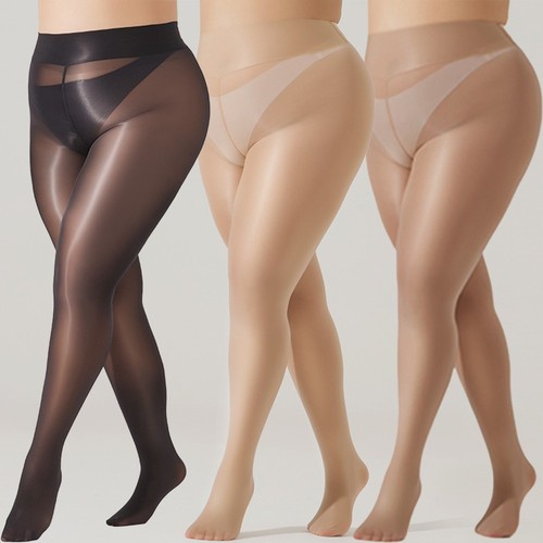 20d oily shiny pantyhose plus - oily,