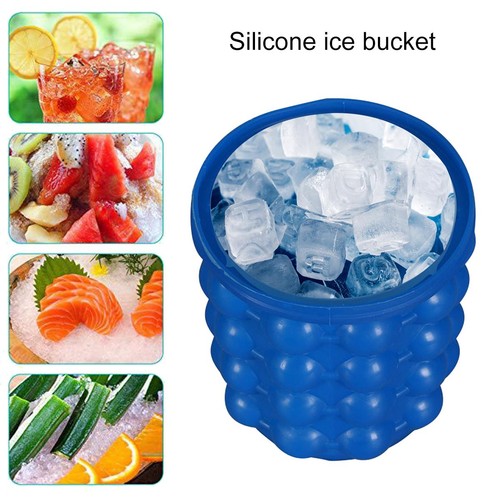 Portable blue ice bucket made - blue,