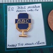 BBC Marconi Microphone Vintage Enamel Badge Pin (1990s).