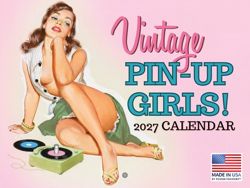 Vintage pin calendar 2027 - up,
