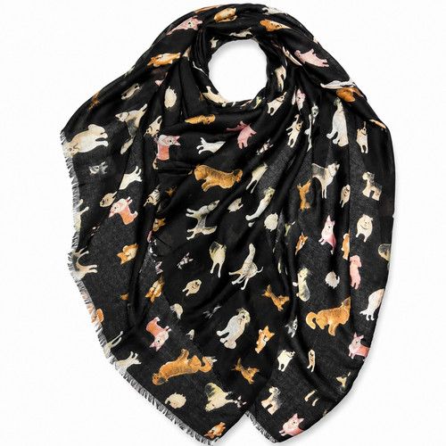 Dog print scarf - ladies, shawl