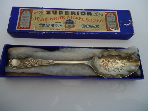 Antique nickel silver serving - silver,